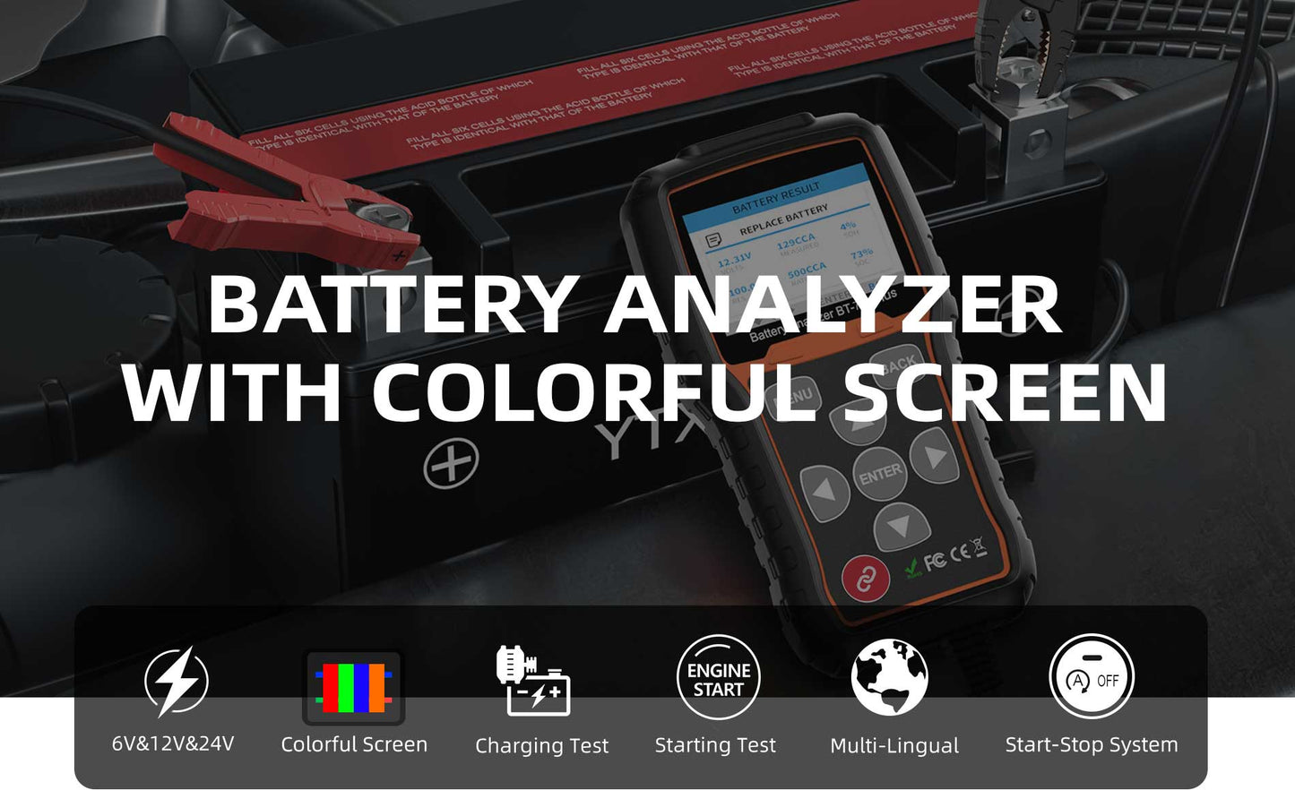 BT-715Plus (12V/24V) Battery Analyzer with Colorful screen