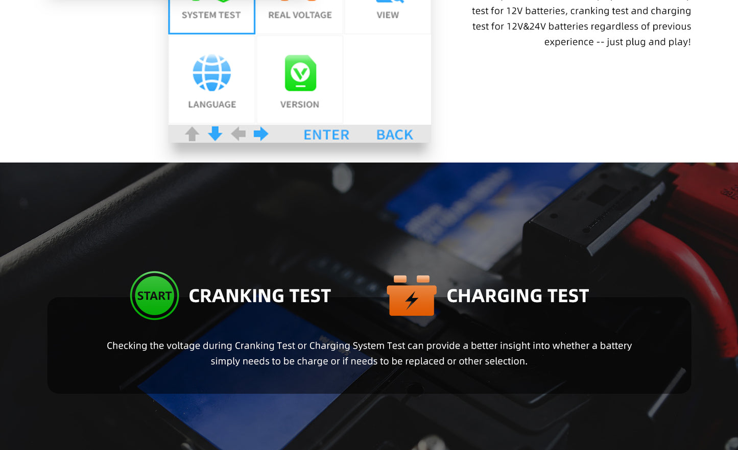 BT-715Plus (12V/24V) Battery Analyzer with Colorful screen