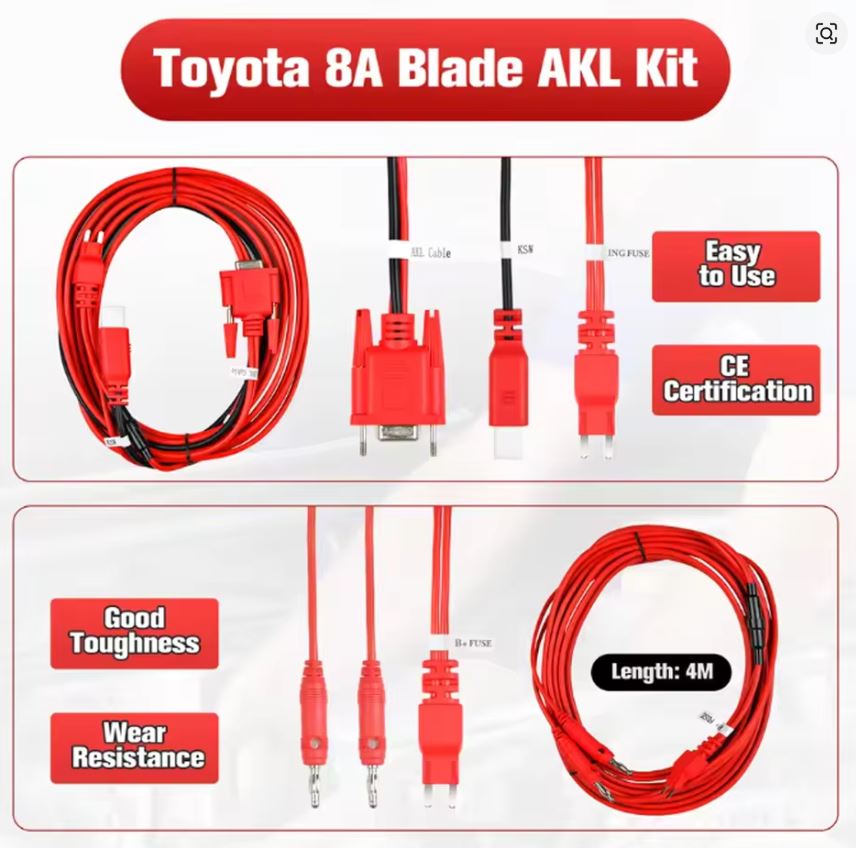 Autel Toyota 8A AKL Cable Blade Key All Keys Lost Adapter Autel Key Programming Accessory Work with IM508/ IM608