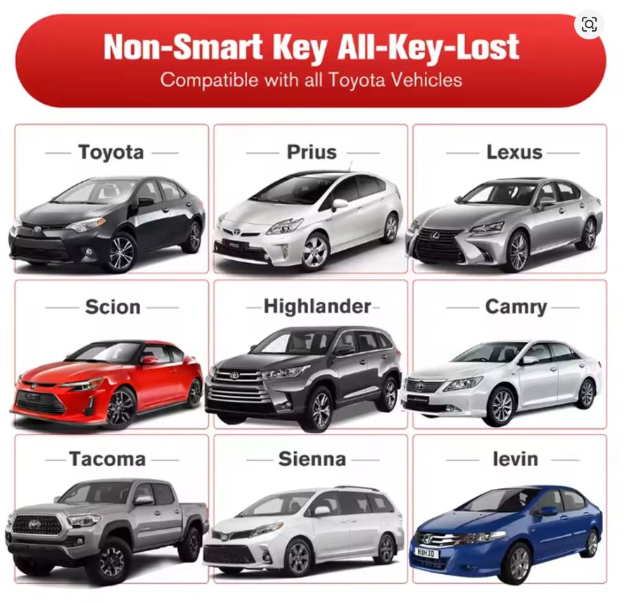 Autel Toyota 8A AKL Cable Blade Key All Keys Lost Adapter Autel Key Programming Accessory Work with IM508/ IM608